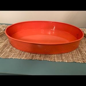 Orange pineapple metal tray